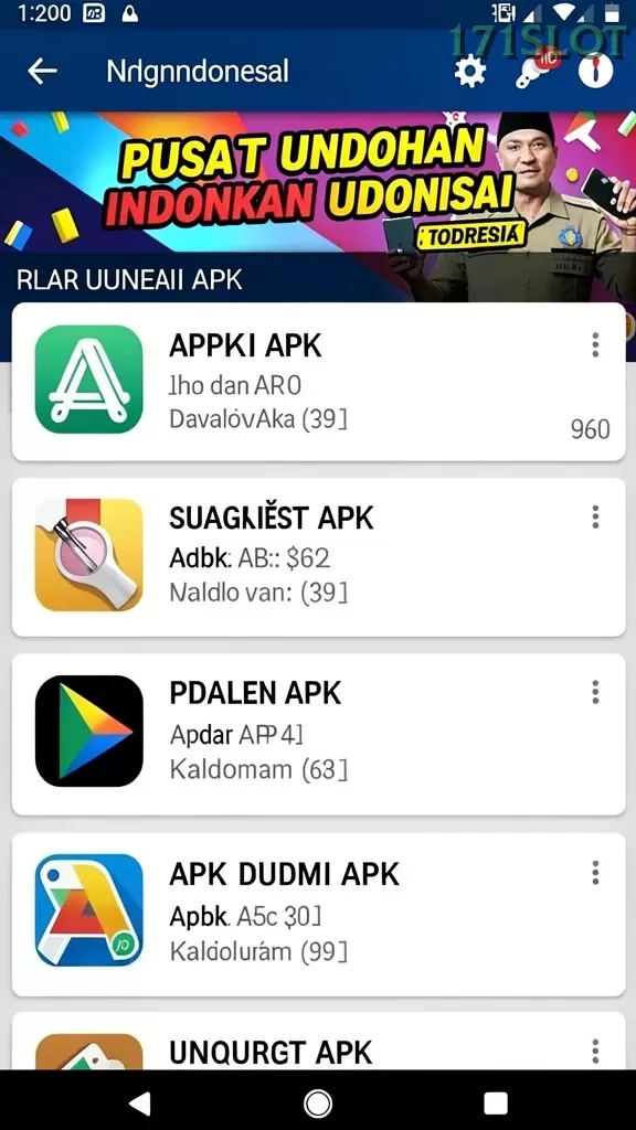 Cuplikan layar PP444 — menu navigasi