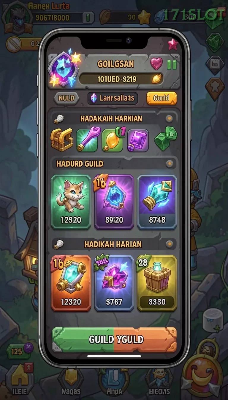 Cuplikan layar PADI777 — menu navigasi